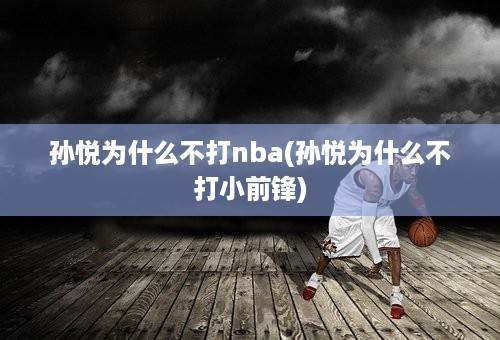 孙悦为什么不打nba(孙悦为什么不打小前锋)