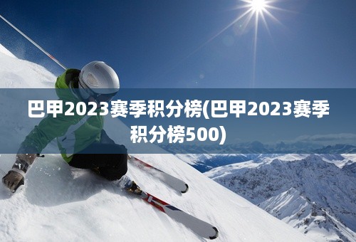 巴甲2023赛季积分榜(巴甲2023赛季积分榜500)